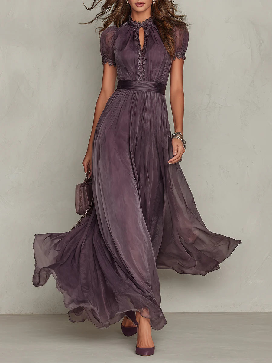 Penelope | Women's Short Sleeve Keyhole Maxi Dress – MAYBERRY