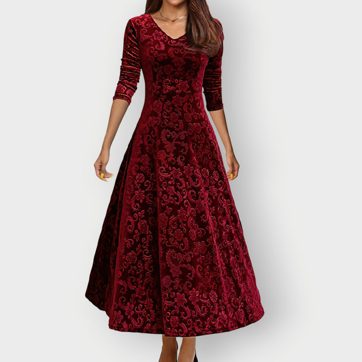 Camila™ | Vintage Velvet Midi Dress