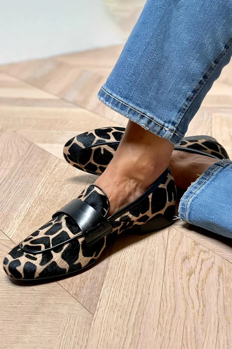 Alecia™ | Cozy and Stylish Cow Print Loafers