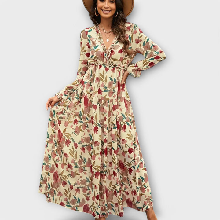 Wilma™ | Floral V-Neck Maxi Dress