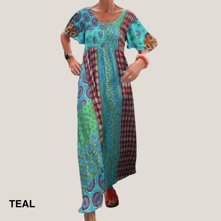 Vanessa™ | Elegant Paisley Midi Dress