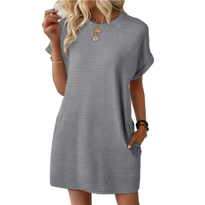 Vivid | Women's Crew Neck Short Sleeve T-Shirt Mini Dress