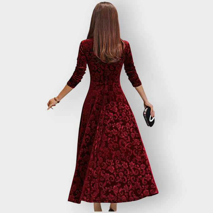 Camila™ | Vintage Velvet Midi Dress