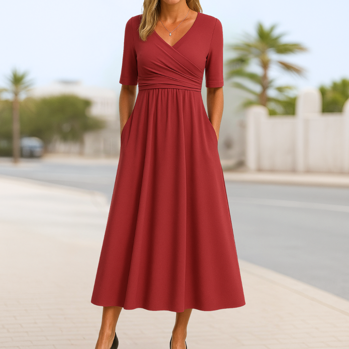 Madeline™ | Crossed Dress with Short Sleeves