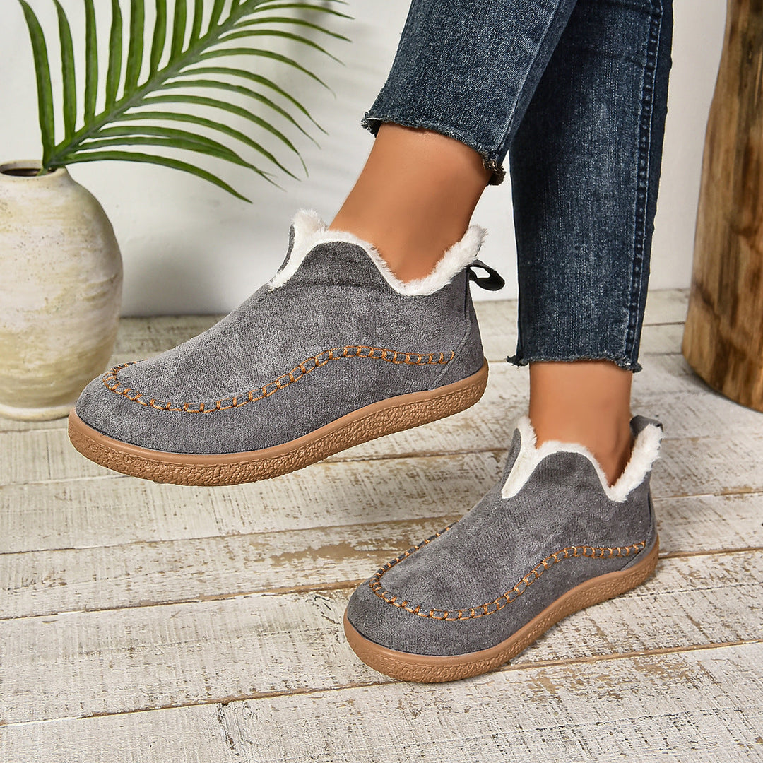 Sab™ | Warm Fur Lined Slip-On Ankle Boots with Anti-slip Thick Sole