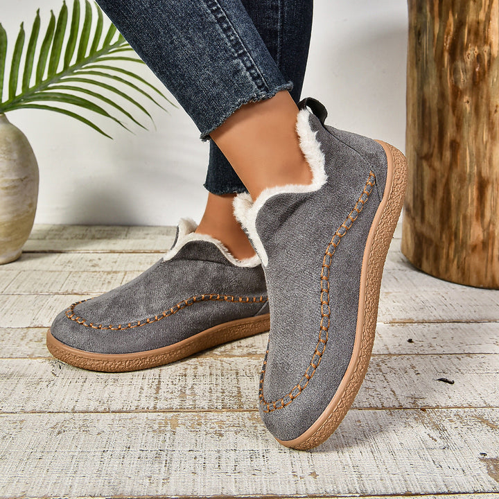 Sab™ | Warm Fur Lined Slip-On Ankle Boots with Anti-slip Thick Sole