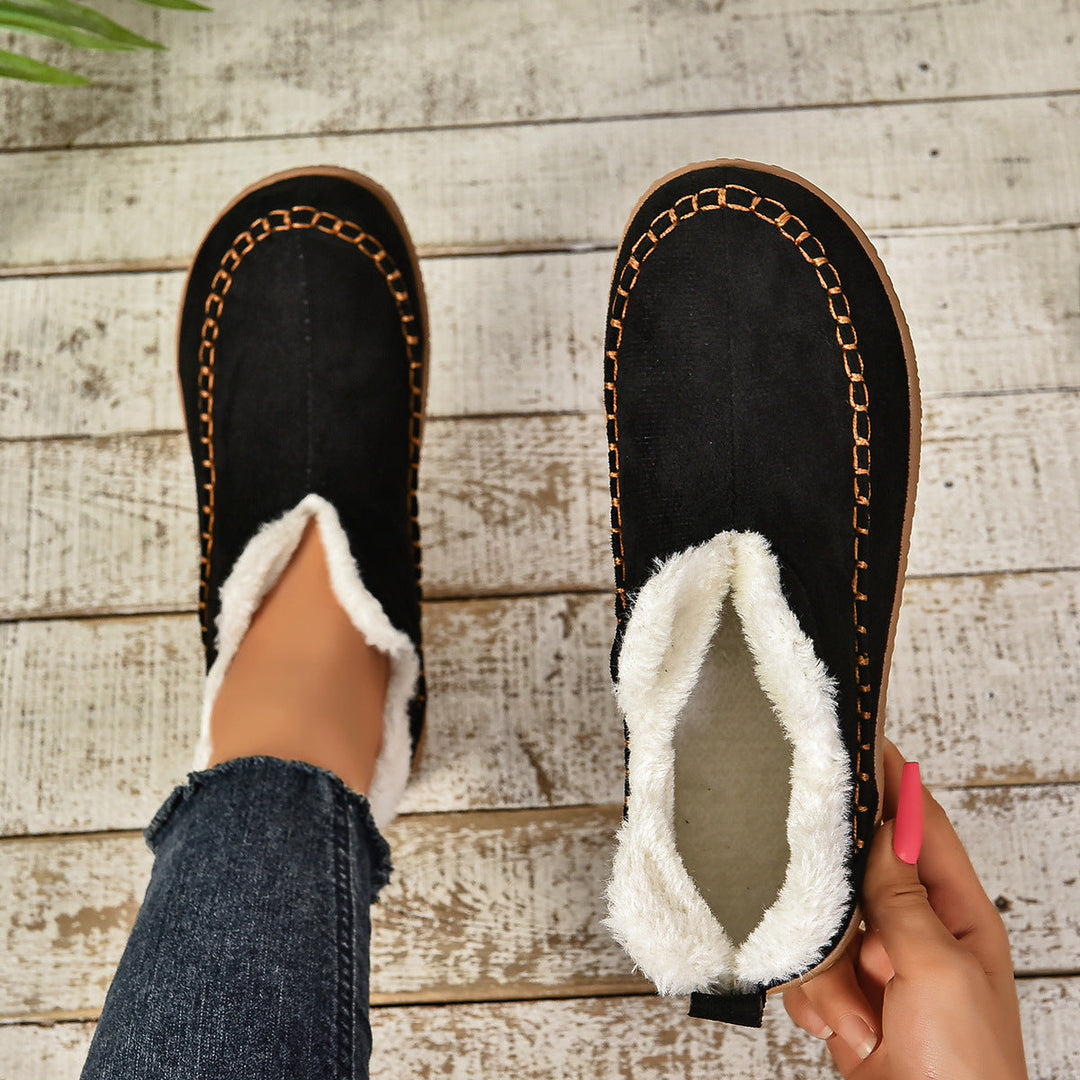 Sab™ | Warm Fur Lined Slip-On Ankle Boots with Anti-slip Thick Sole