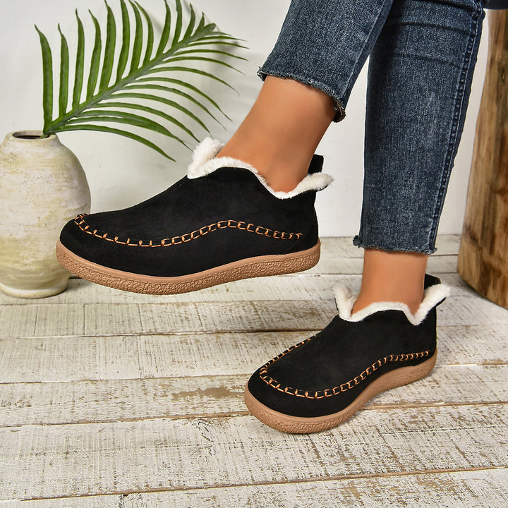 Sab™ | Warm Fur Lined Slip-On Ankle Boots with Anti-slip Thick Sole