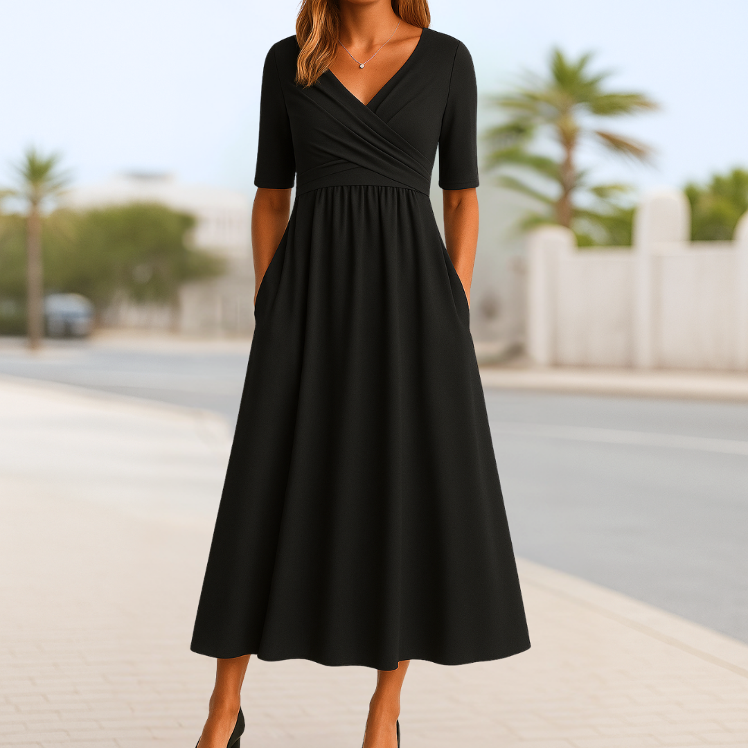 Madeline™ | Crossed Dress with Short Sleeves