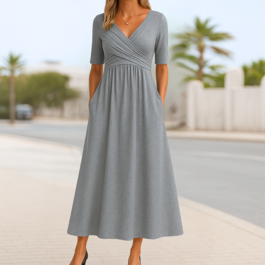 Madeline™ | Crossed Dress with Short Sleeves