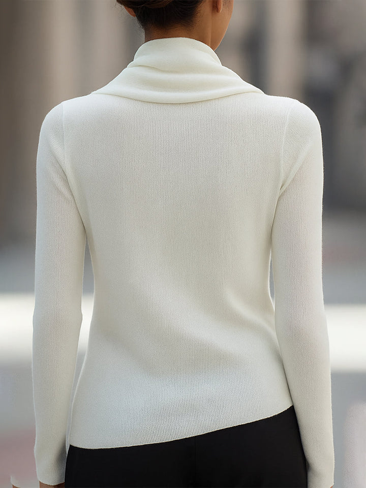 Ella™ | Draped Cowl Neck Long-Sleeve Top