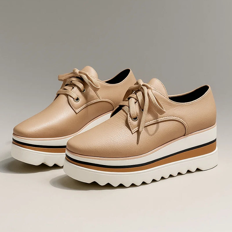 Petra | Women's Platform Oxford Shoes Lace Up Wedge Sneakers