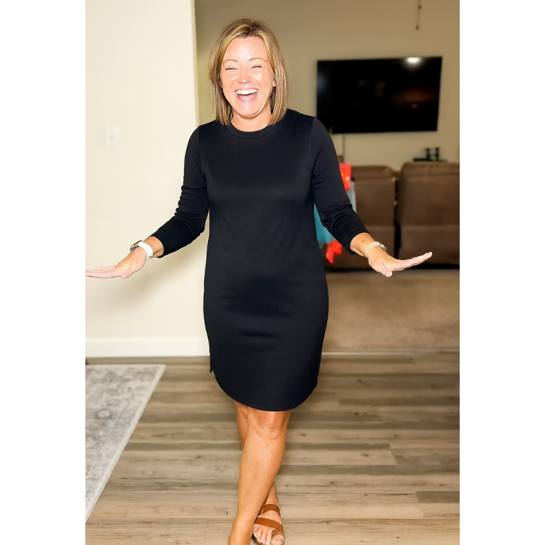 Alayah™ | Comfortable Long Sleeve Round Neck Dress