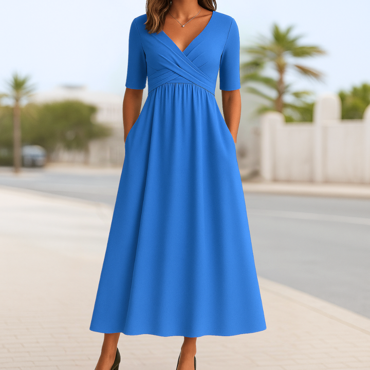 Madeline™ | Crossed Dress with Short Sleeves