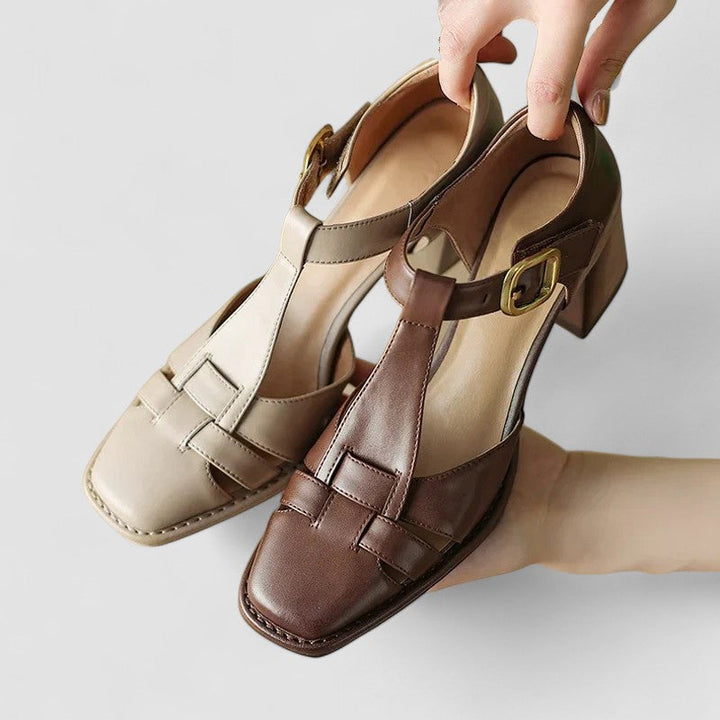 Bridget™ | Orthopedic T-Strap Block Heels