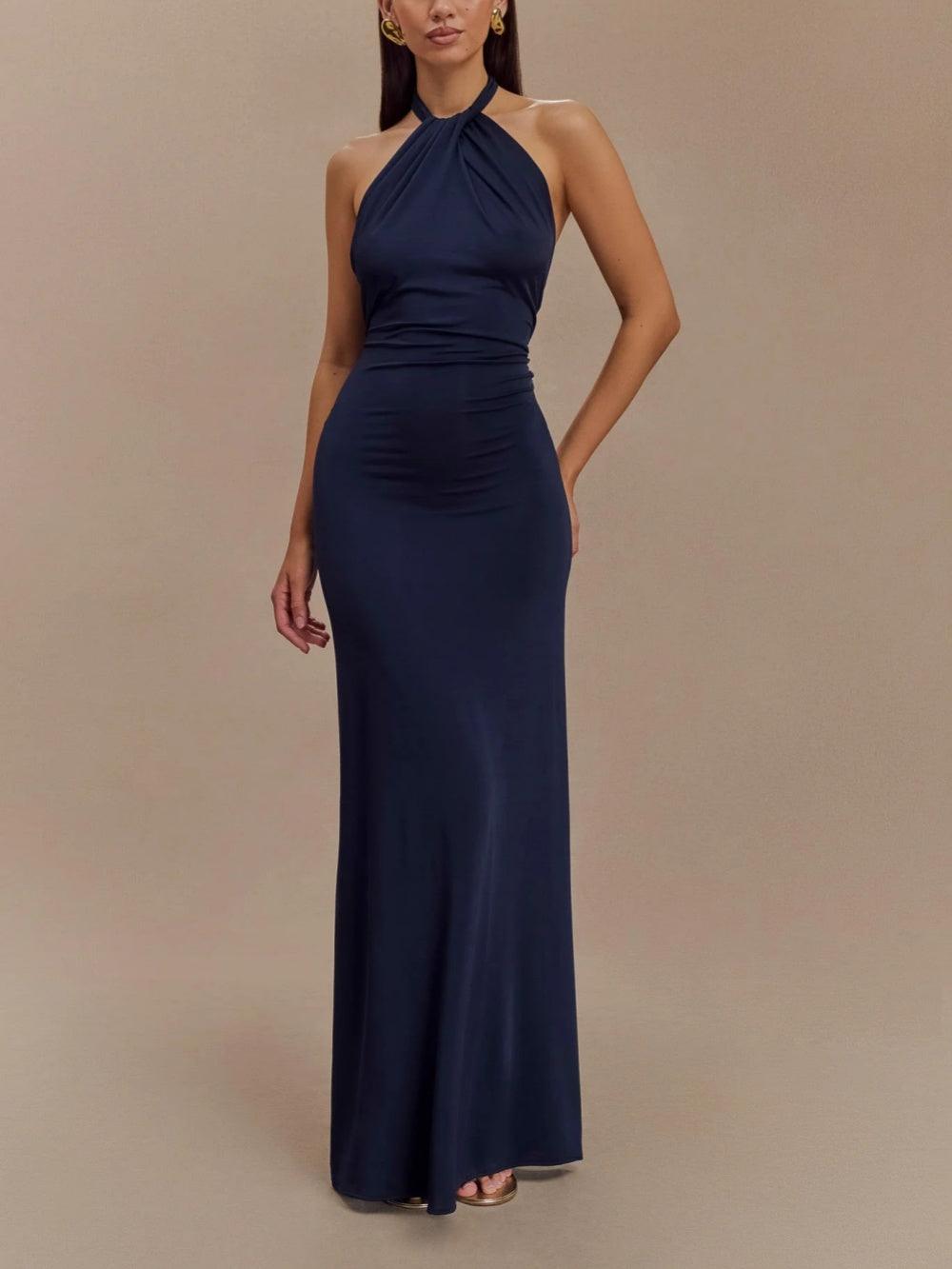 Kendra™ | Slinky Halter Maxi Dress