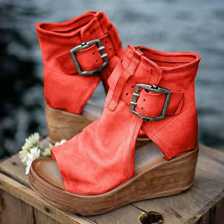 Dawn™ | Wedge Sandals with Buckle in Boho Style