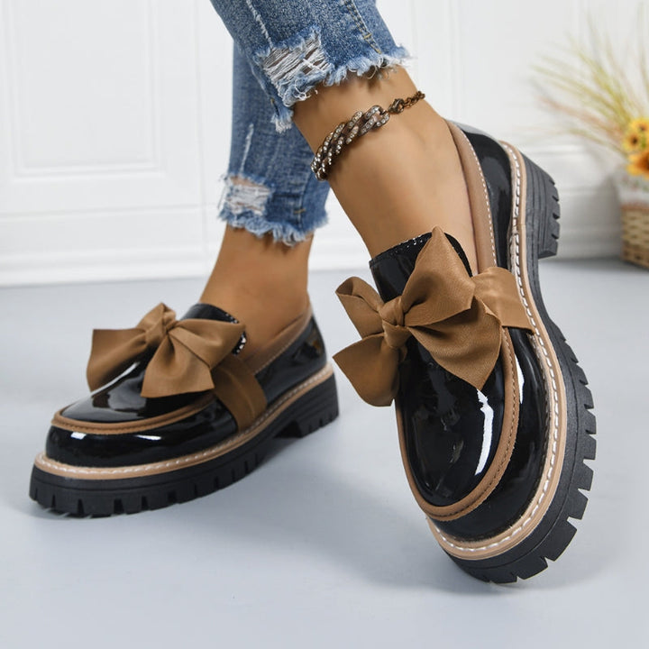 Demi | Women's Bow Loafers Platform Slip On Shoes