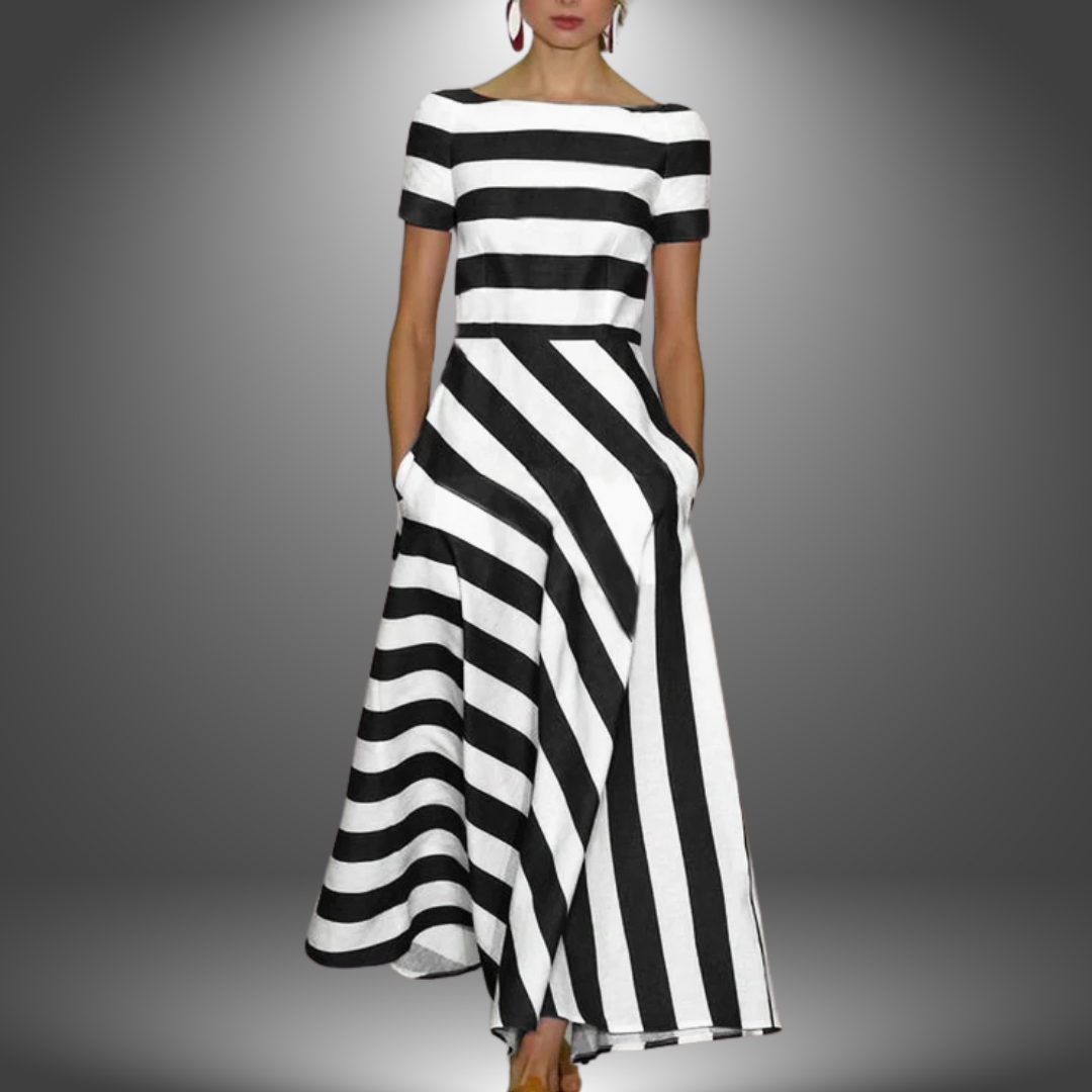 Marcia™ | Handcrafted Striped Maxi Dress