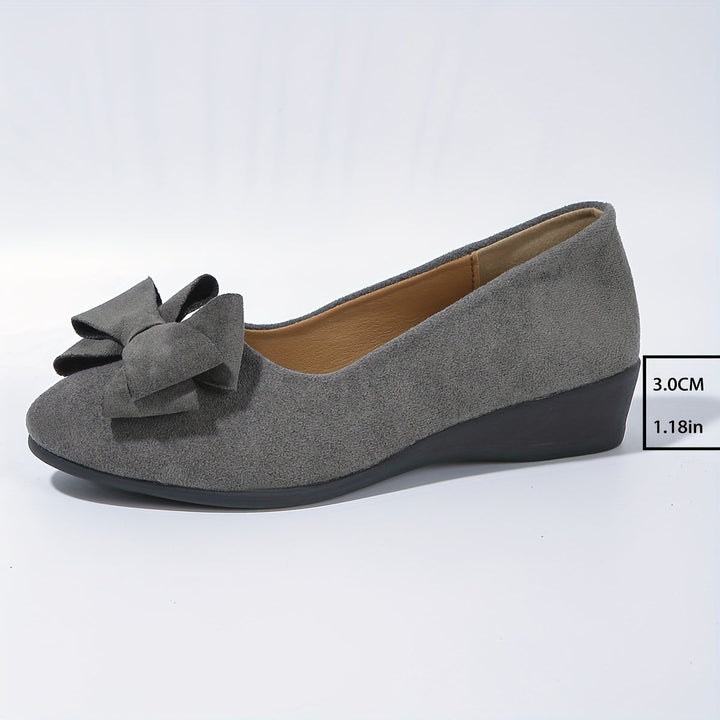 Bella | Women's Bow Detail Round Toe Ballet Flats Slip-On