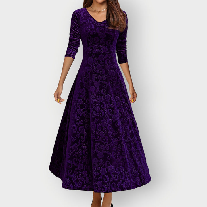 Camila™ | Vintage Velvet Midi Dress