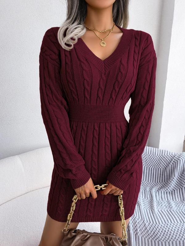 Savannah™ | Cozy Long Sleeve V-Neck Dress
