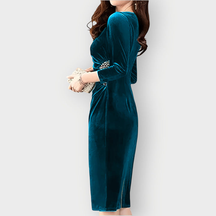 Cassandra™ | Velvet Slit Dress