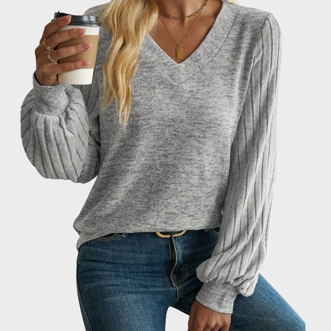Zoey™ | Elegant Lantern Sleeve Sweater