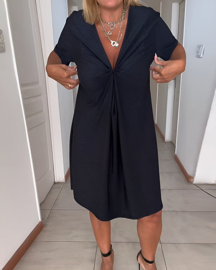 Avery | Women's V Neck Tummy Control Ruched Dress Evening
