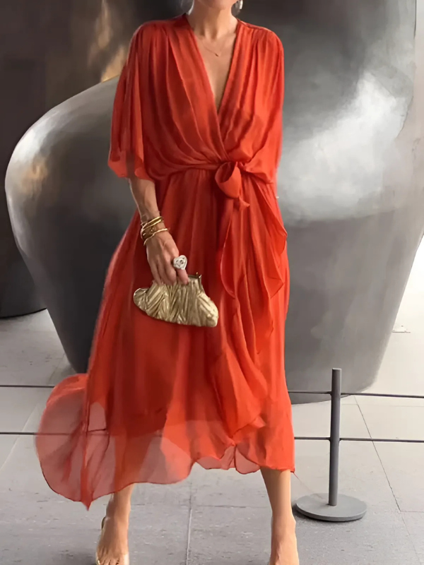 Lori™ | Timeless Wrap Midi Dress