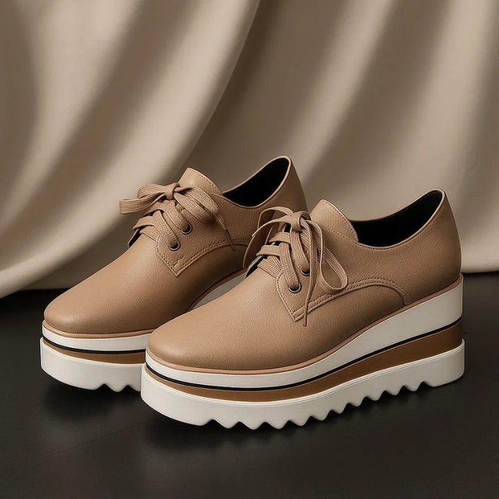 Petra | Women's Platform Oxford Shoes Lace Up Wedge Sneakers