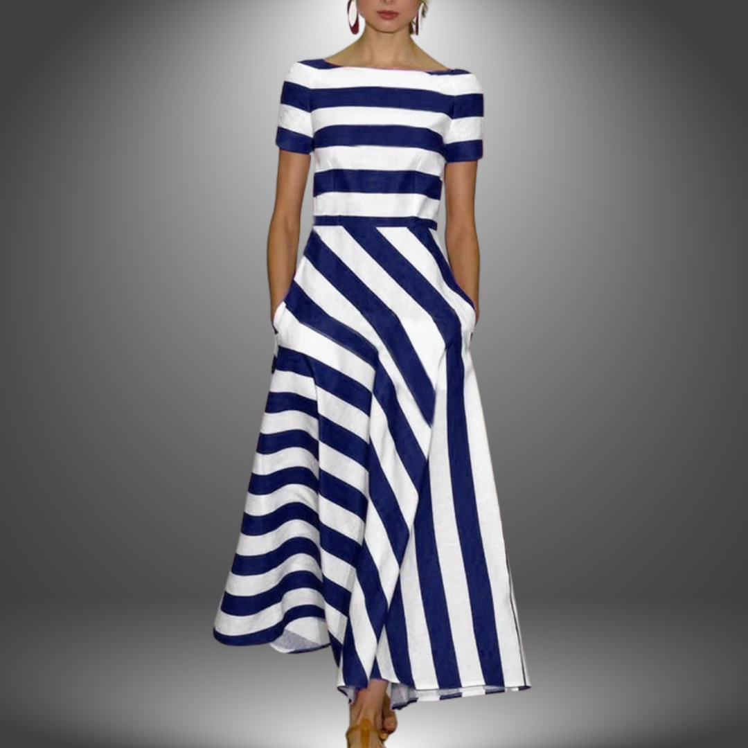 Marcia™ | Handcrafted Striped Maxi Dress