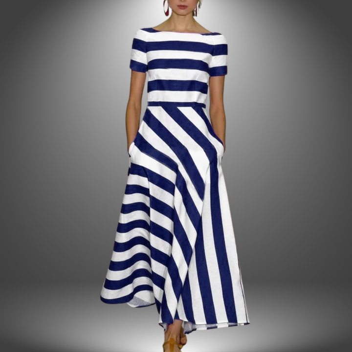 Marcia™ | Handcrafted Striped Maxi Dress