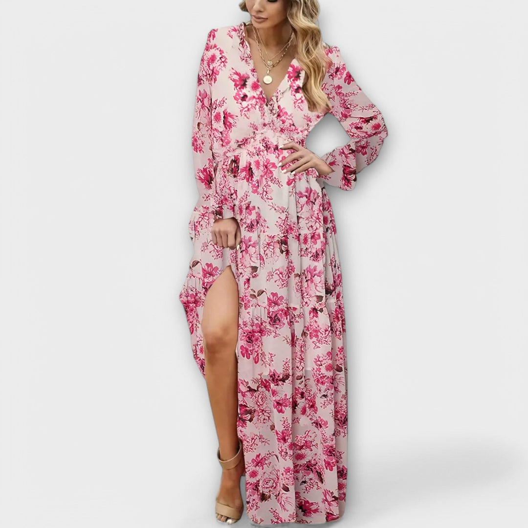 Wilma™ | Floral V-Neck Maxi Dress