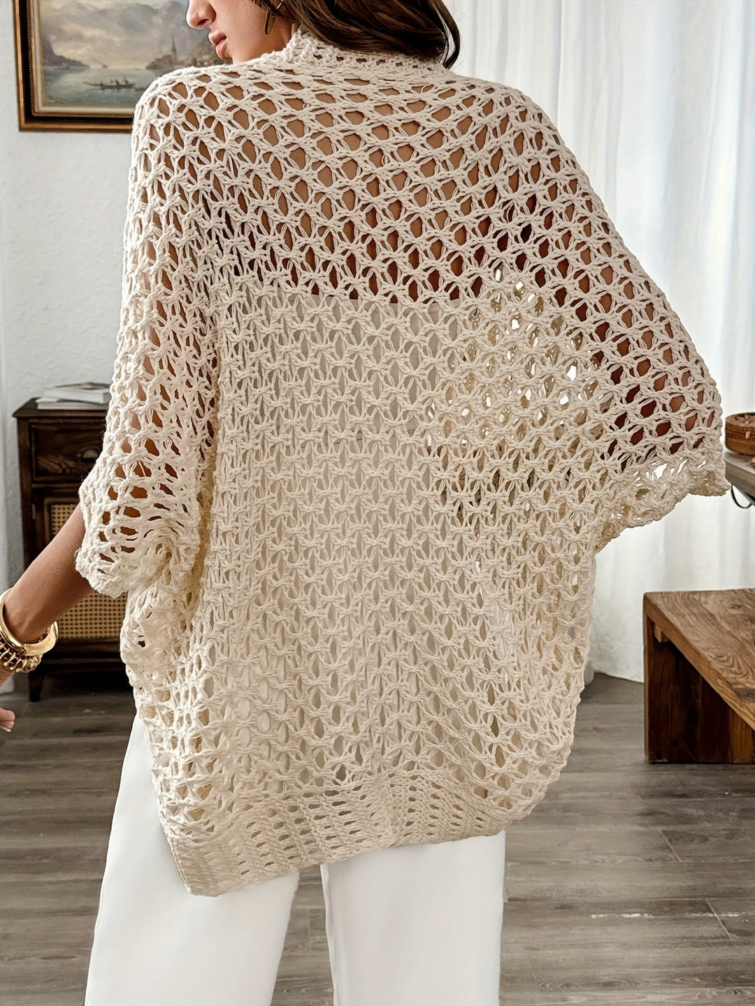 Sharon™ | Open Knit Drape Cardigan