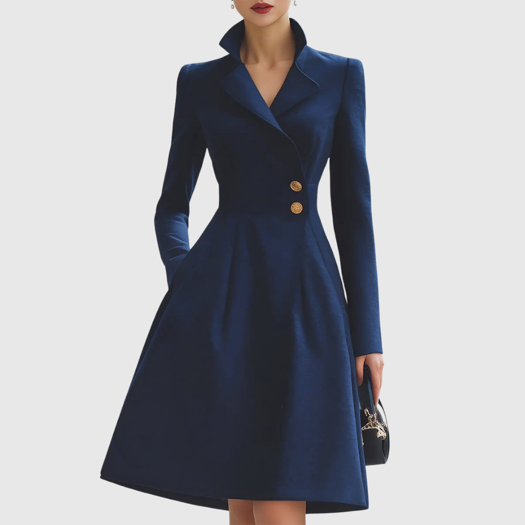 Talia | Tailored Fit Coat Dress, Navy Blue / S Talia | Tailored Fit Coat Dress, Navy Blue / S