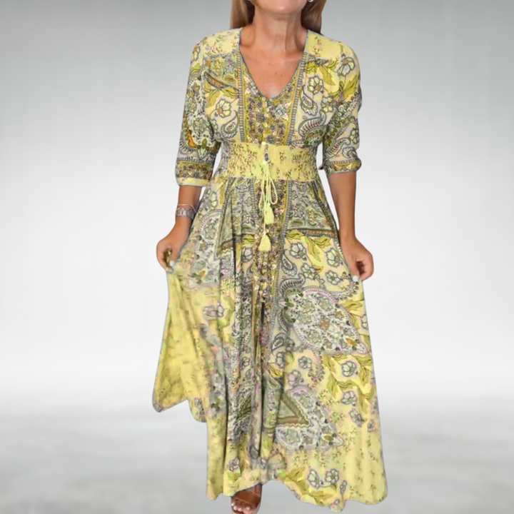 Flora | Women's Boho Flowy Draped Maxi Dress Cocktail