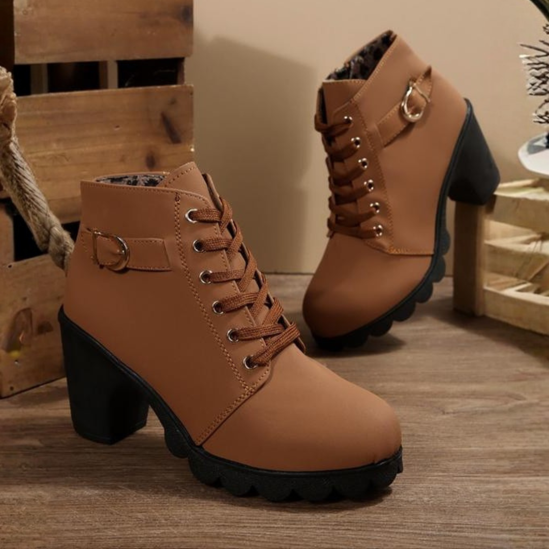 Demi™ | Chic Lace-Up Chunky Ankle Boots