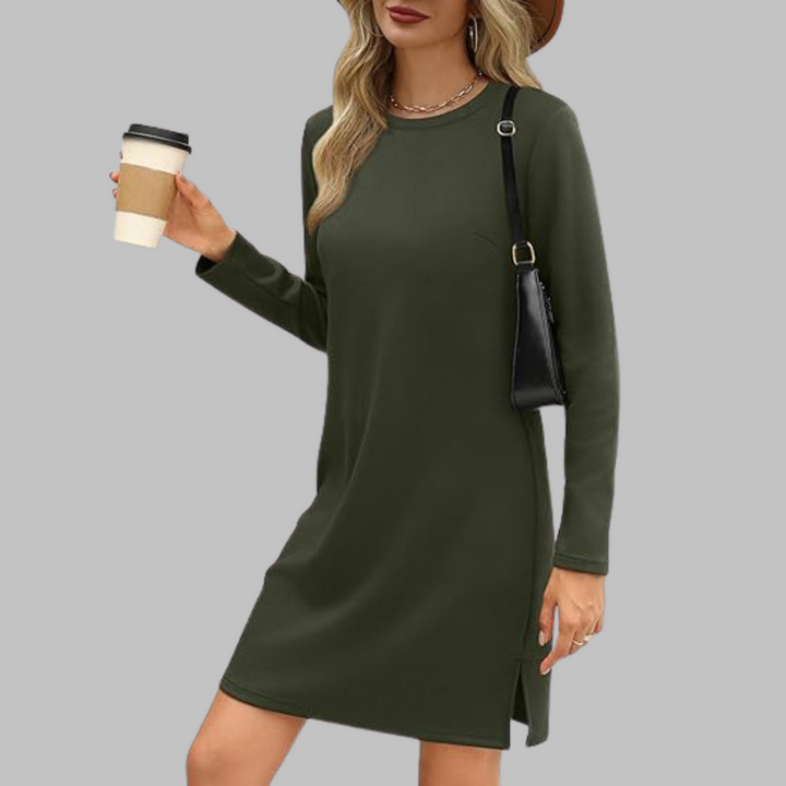 Alayah™ | Comfortable Long Sleeve Round Neck Dress