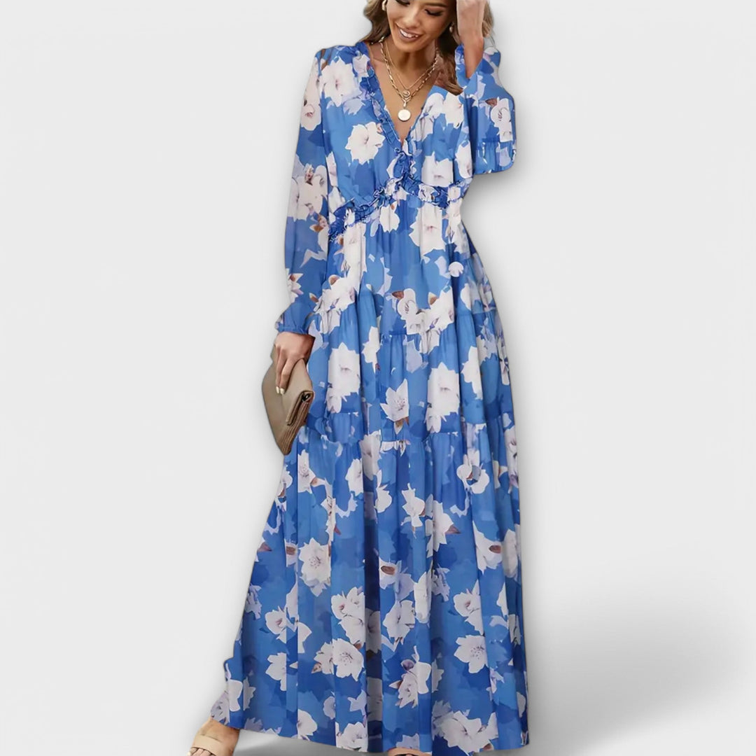 Wilma™ | Floral V-Neck Maxi Dress