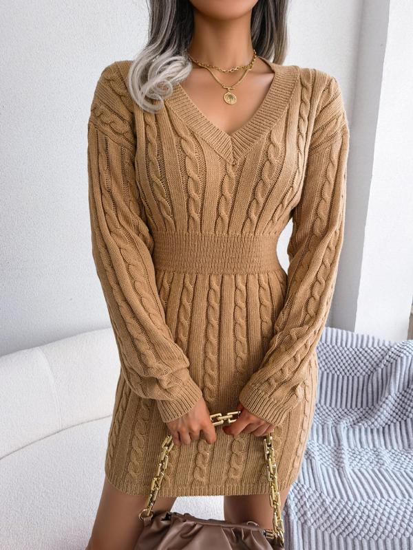 Savannah™ | Cozy Long Sleeve V-Neck Dress