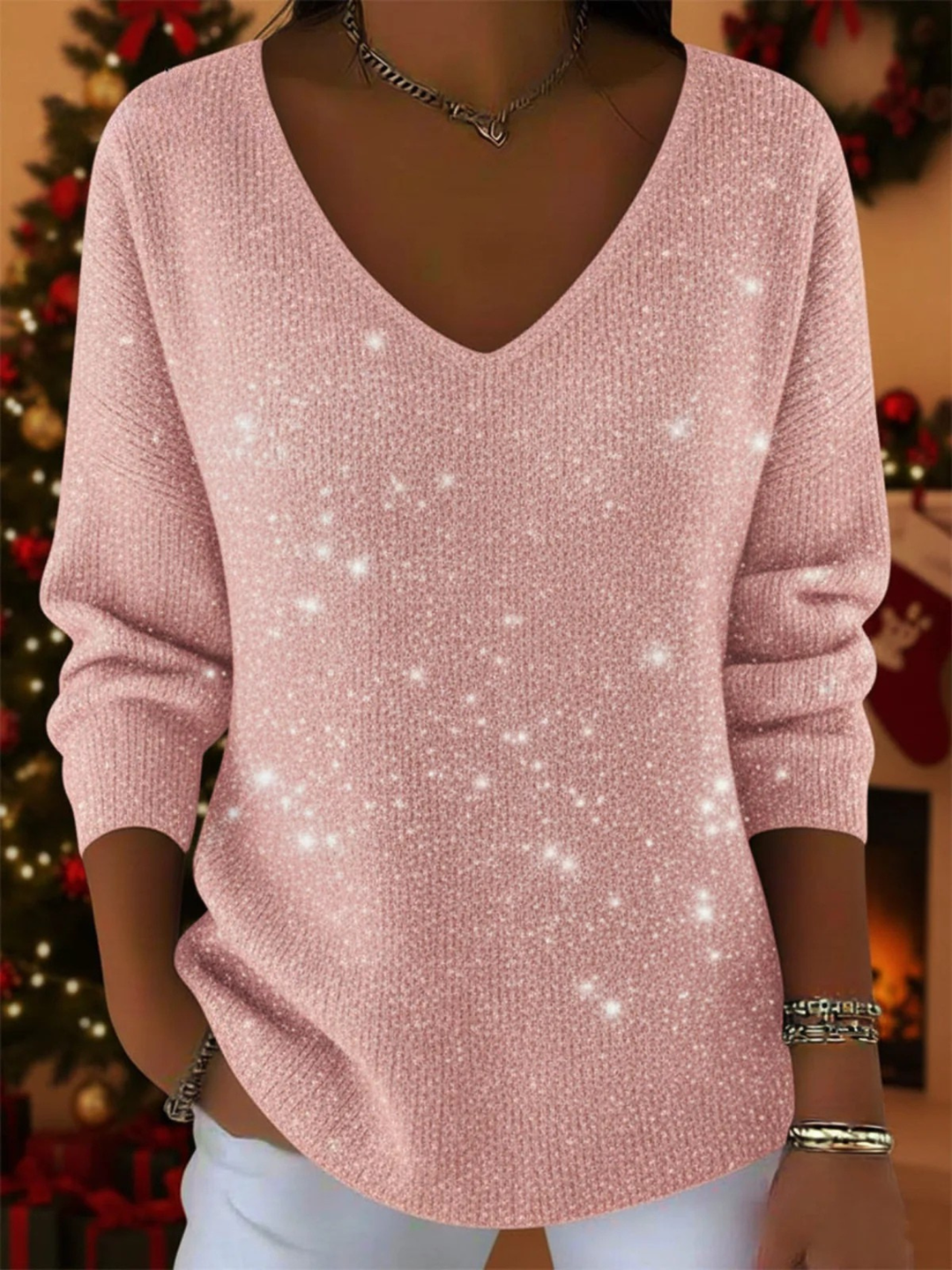 Georgia™ | Festive Jumper with V-Neck