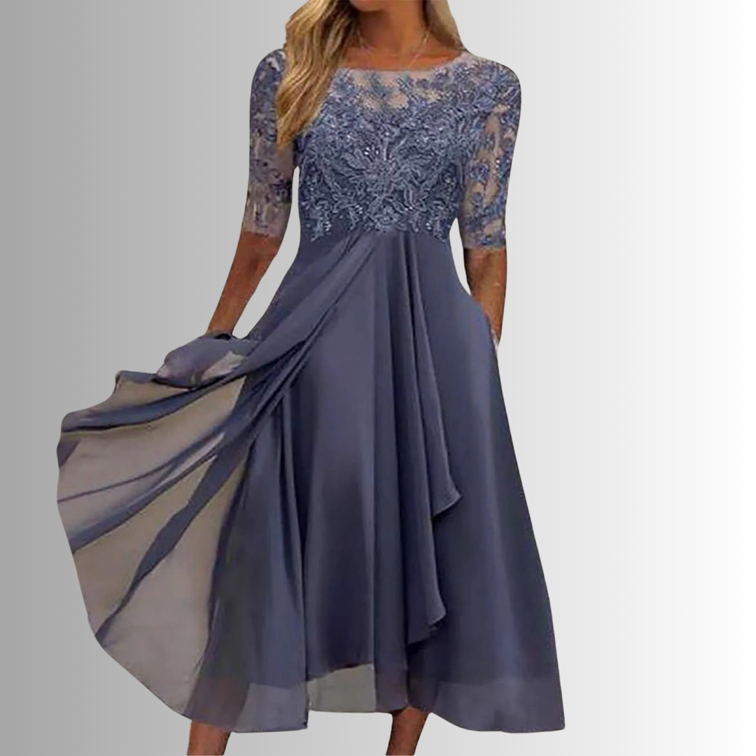 Rhonda | Elegant Lace Dress, Purple / 2XL Rhonda | Elegant Lace Dress, Purple / 2XL