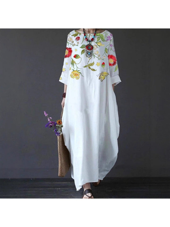 Blair | Women's Floral Flowy Draped Maxi Dress Casual
