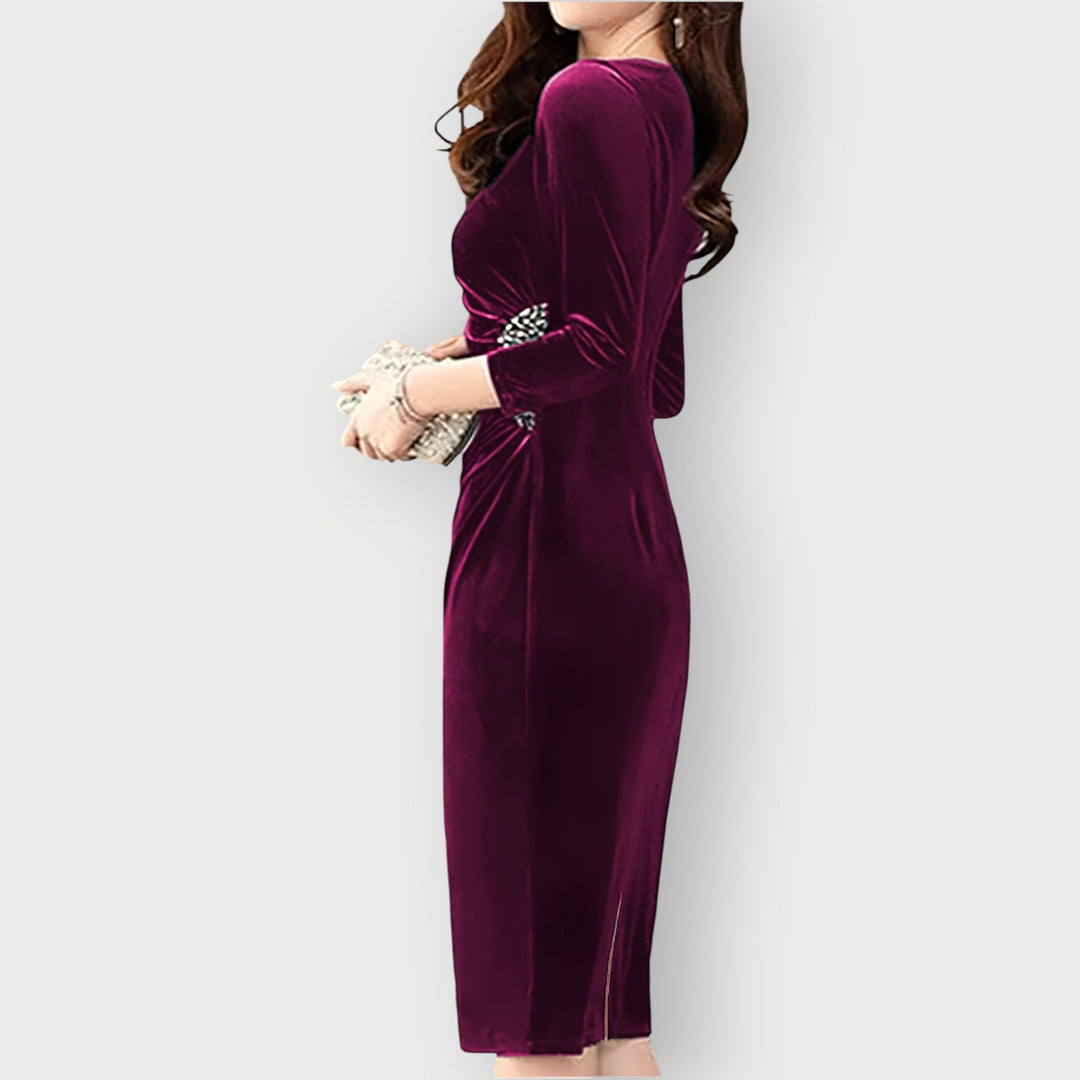 Cassandra™ | Velvet Slit Dress