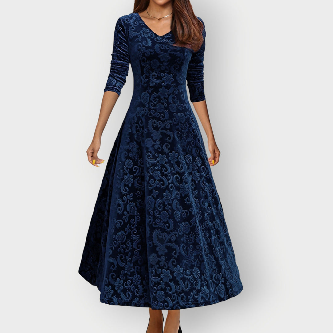 Camila™ | Vintage Velvet Midi Dress