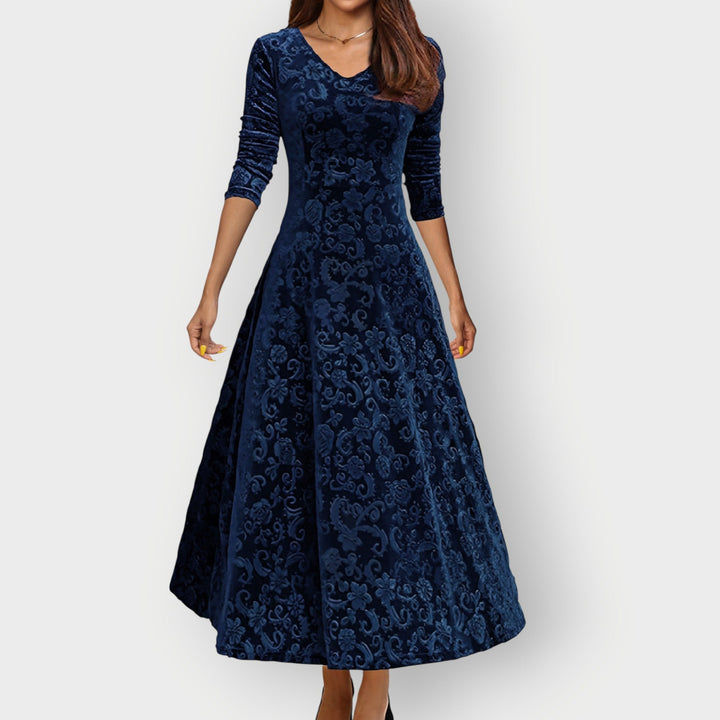 Camila™ | Vintage Velvet Midi Dress