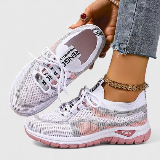 Zara | Women's Mesh Lace-Up Sneakers Lightweight Athletic Shoes