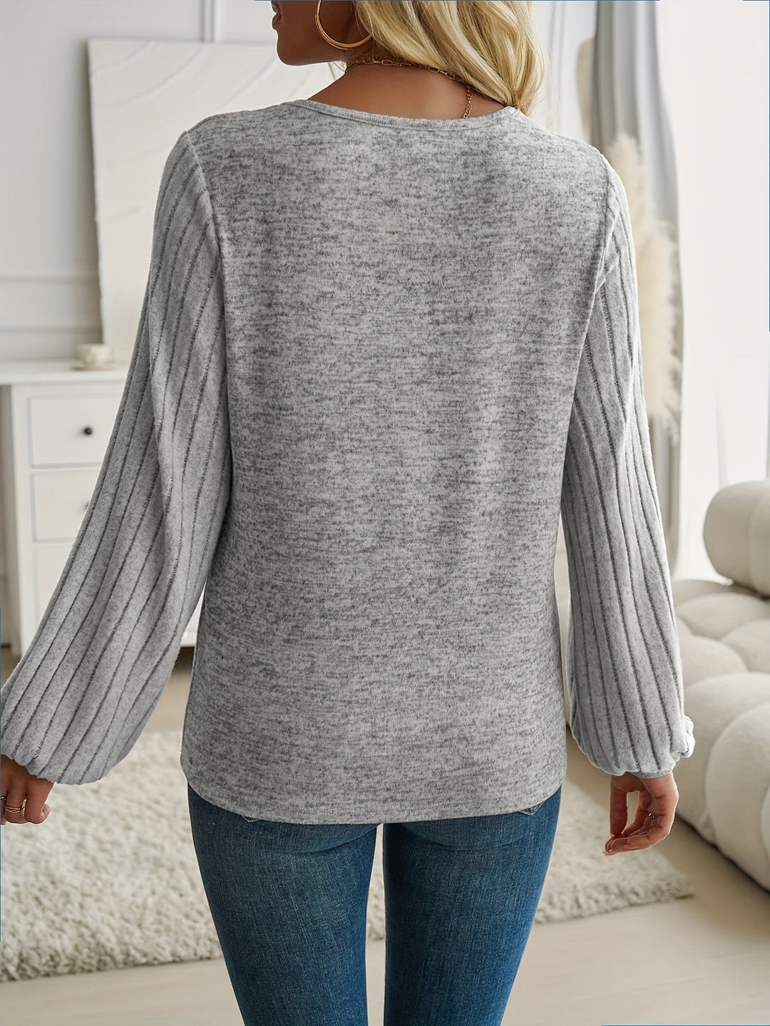 Zoey™ | Elegant Lantern Sleeve Sweater