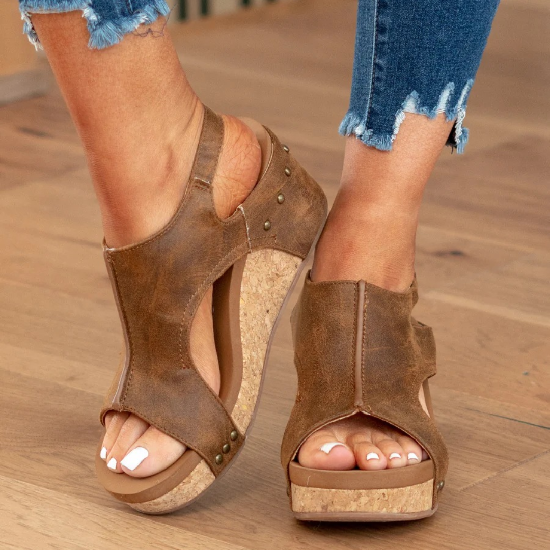 Linda™ | Suede Wedge Sandals